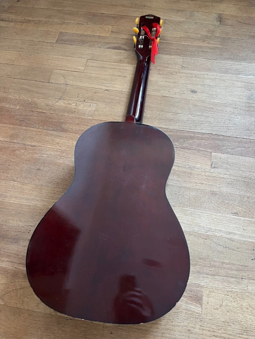 Vintage Acoustic Guitar, Handmade 1970s Model